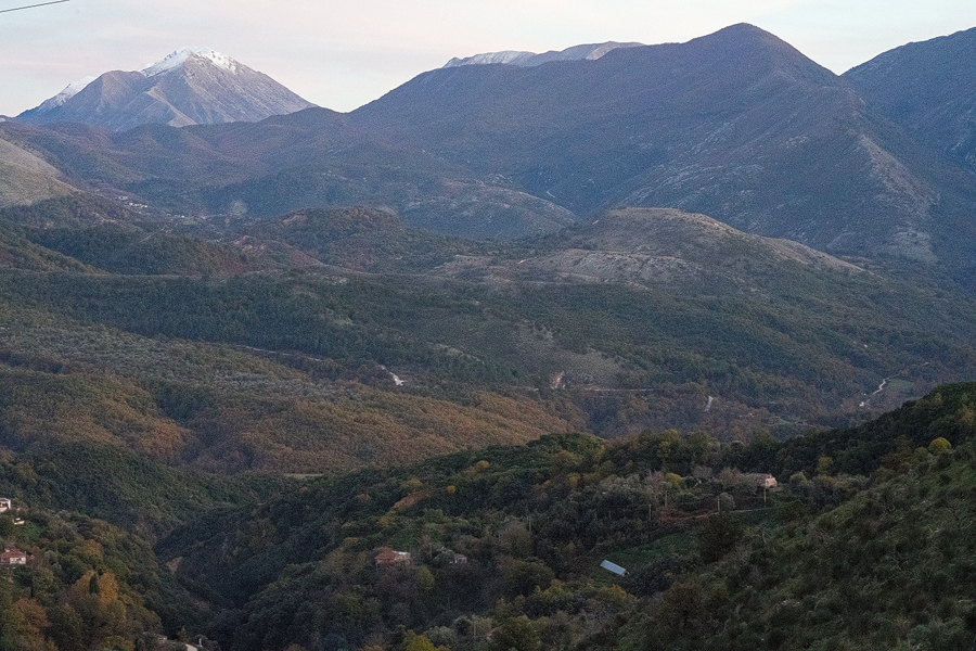 Wooded valleys in the Bistrica River catchment. Snowdrops grow on north-facing banks.
