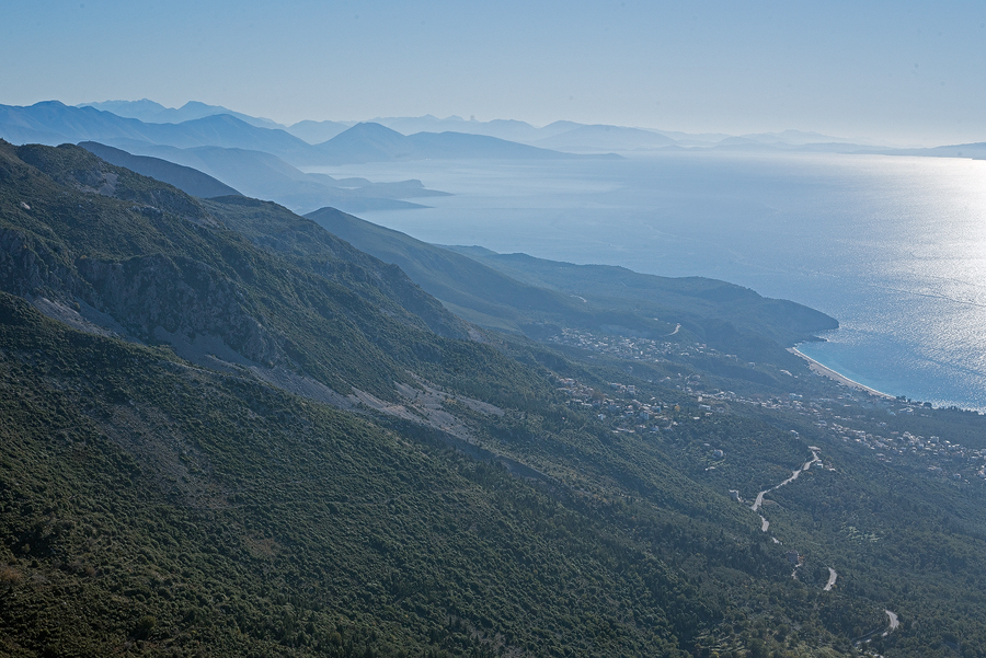 Looking south along the 'Albanian Riviera', from the Llogara Pass.