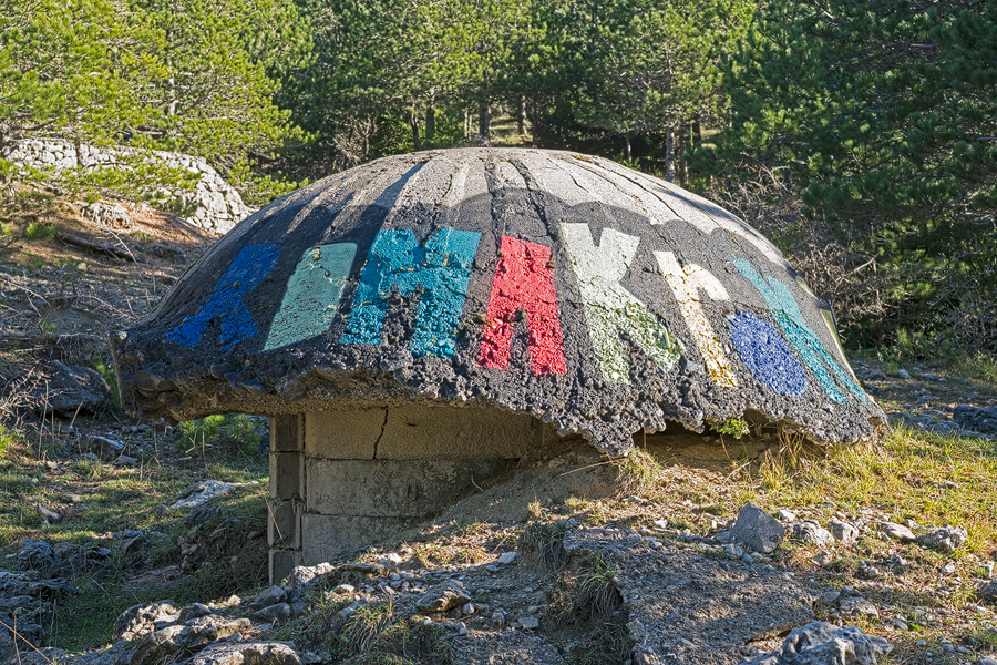 One of 750,000 pillboxes that the paranoid Hoxha installed to defend Albania from attack by real and imagined enemies.