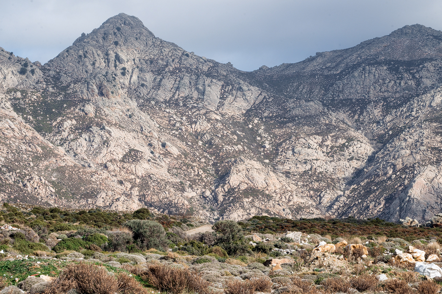 Rugged landscapes, dominated by marble rocks, on Naxos.