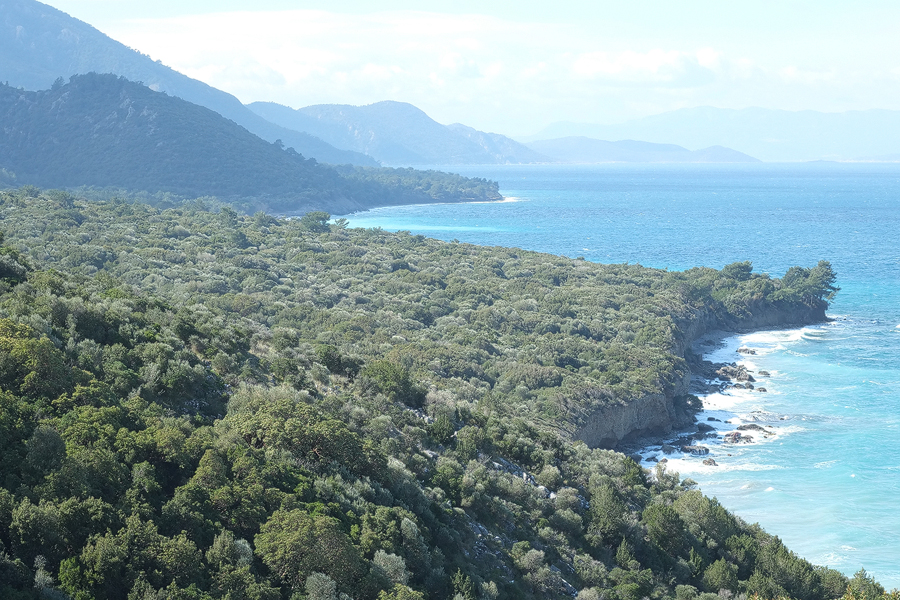 I do not know what lies at the end of this peninsula in Western Turkey - you'll have to ask the scientists.