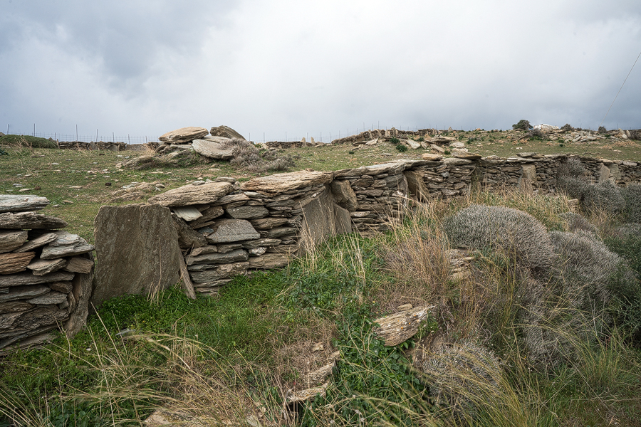 Wall made from schist.
